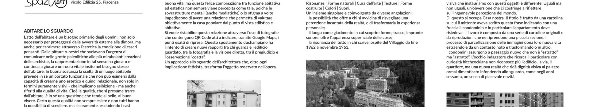 Mostra Fotografica “ABITARE LO SGUARDO” – SABATO 23 SETTEMBRE ORE 17,00