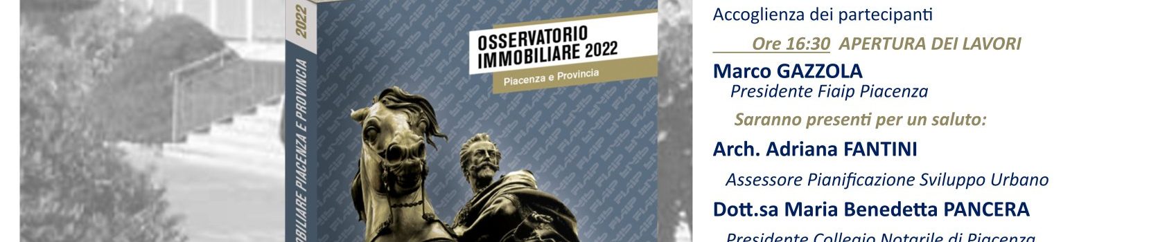 FIAIP – OSSERVATORIO IMMOBILIARE – 11^ EDIZIONE – 20 OTTOBRE ORE 16,00