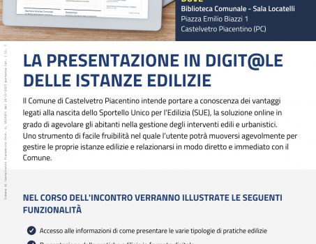 COMUNE DI CASTELVETRO P.NO – PRESENTAZIONE PRATICHE EDILIZIE IN DIGITALE – 5 DICEMBRE