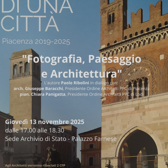 “Fotografia, Paesaggio e Architettura” – “I giovedì dell’Archivio” 13/11/2025