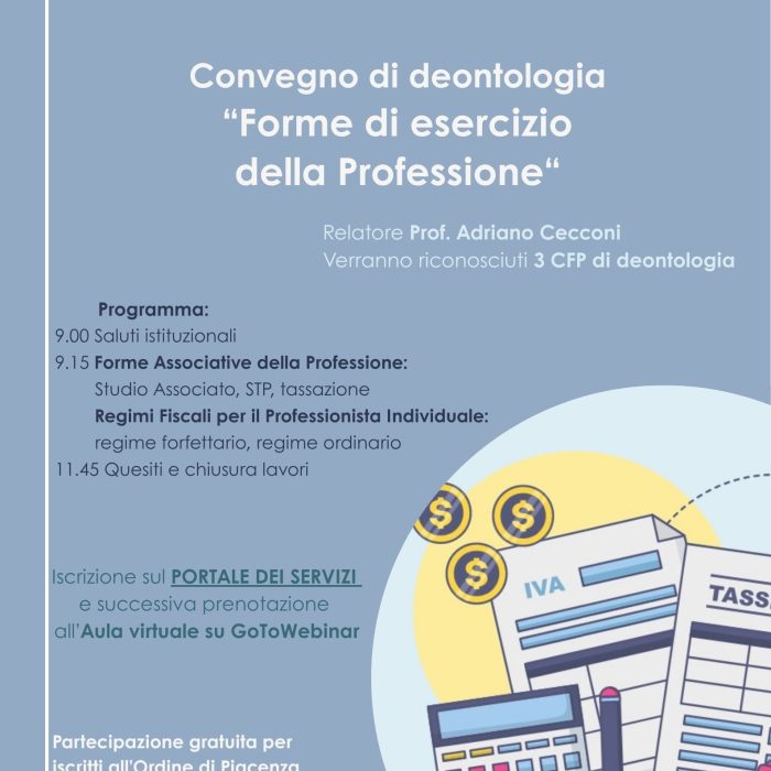 Convegno di deontologia “Forme di esercizio della Professione” 22/04/2026